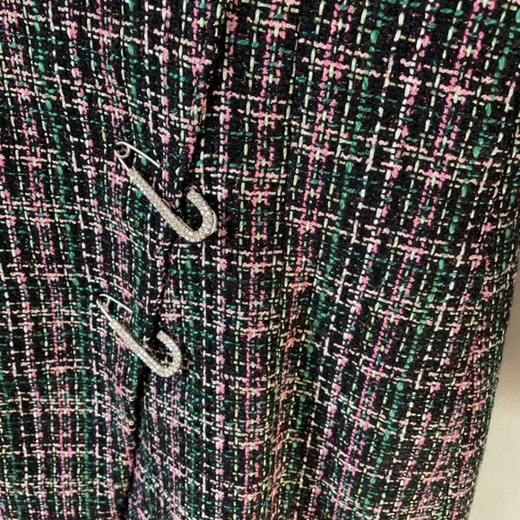 Zara Tweed Textured Blazer Dress Jewel Pins Sz Small Blogger Favorite NWOT - Picture 7 of 10